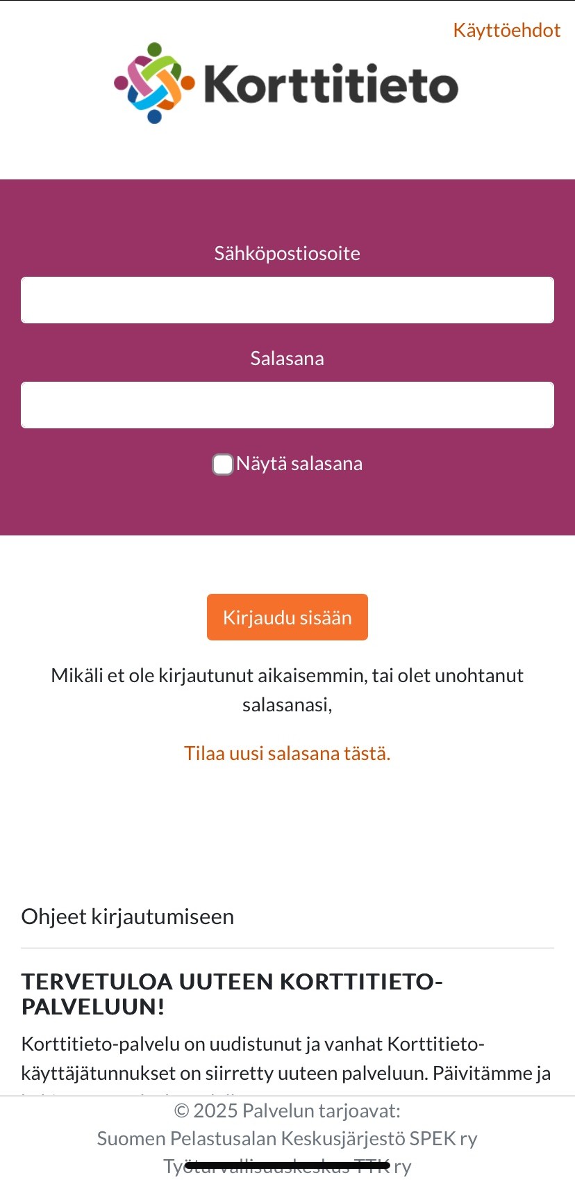 työturvallisuuskortti luovat tuotannot ja tapahtumat. Elokuva, TV.